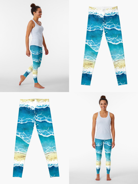 Frisches Aquarell Design für Yoga Leggings