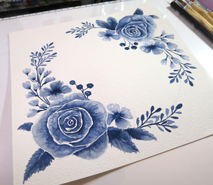 Individuelles Kartendesign mit Aquarellmalerei