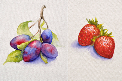 Aquarellmalerei - Illustration für Marmelade Etiketten